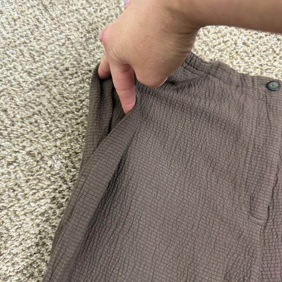 J. Jill Linen /Rayon 2 Pce Set Jacket & Pants in M 10 Brown Seersucker Lagenlook - Picture 10 of 16